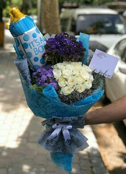 باقة مباركة بالمولود (صبي)